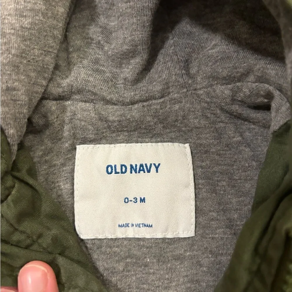 Old Navy green fall hooded zip jacket